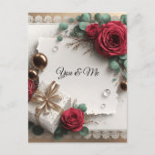 Elegant “You & Me” Gold Cursive Flat Greeting Card Feestdagenkaart (Voorkant)
