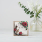Elegant “You & Me” Gold Cursive Flat Greeting Card Vierkante Visitekaartje (Staand voorkant)