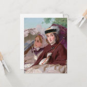 Elegant Young Damas Riding in the Carriage Kaart (Voorkant / Achterkant in situ)