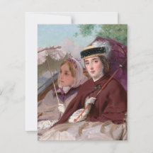 Elegant Young Damas Riding in the Carriage