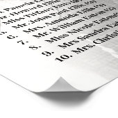 Elegant your Photo here Wedding Seding Chart Poster (Hoek)