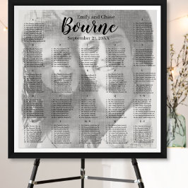 Elegant your Photo here Wedding Seding Chart Poster
