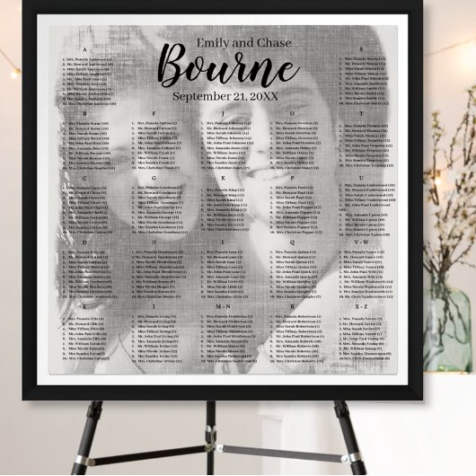 Elegant your Photo here Wedding Seding Chart Poster