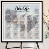 Elegant your Photo here Wedding Seding Chart Poster