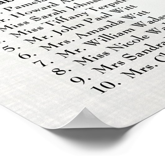 Elegant your Photo here Wedding Seding Chart Poster (Hoek)