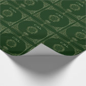 Elegant Yule (groen) Cadeaupapier (Hoek)