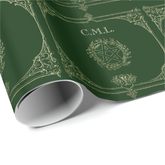 Elegant Yule (groen) Cadeaupapier (Rol Hoek)