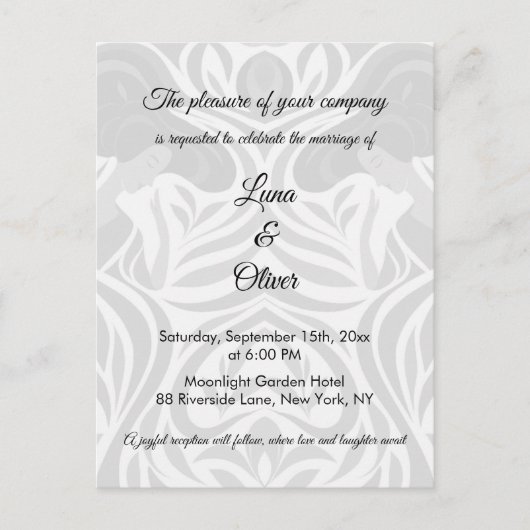 Elegant Yumeji-Inspired Wedding Invitation | MOMO Briefkaart (Voorkant)