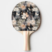 Elegant Zacht Bloempatroon met Monogram Tafeltennisbatje (Voorkant)