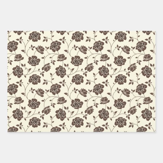 Elegant Zacht Geel Crème Bruin Douane Inpakpapier Vel (Voorkant 2)