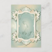 Elegant zacht groen bloemenontwerp. informatiekaartje (Achterkant)