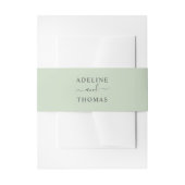 Elegant Zacht Groen Bruiloft Monogram Uitnodigingen Wikkel (Voorkant Voorbeeld)