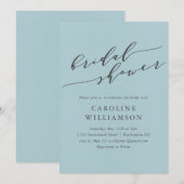 Elegant zacht licht blauw script Vrijgezellenfeest Kaart (Voorkant / Achterkant)