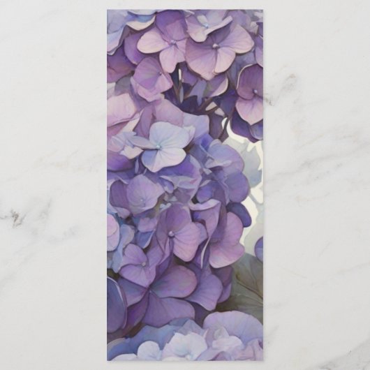 Elegant zacht licht paarse bloemen menu (Achterkant)