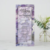 Elegant zacht licht paarse bloemen menu (Staand voorkant)