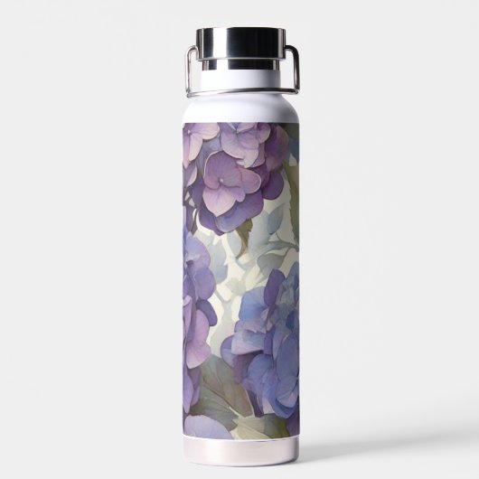 Elegant zacht licht paarse bloemen waterfles (Achterkant)