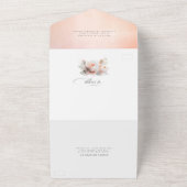 Elegant zacht licht Roos Bloemen Boho bruiloft All In One Uitnodiging (Buitenkant)