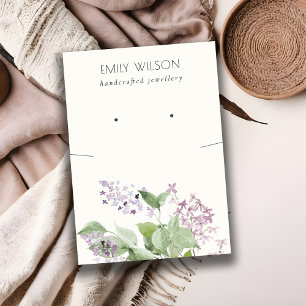 Elegant zacht Lila bloemig Ketting oorbel display Visitekaartje