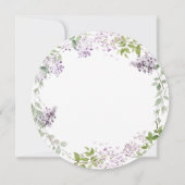 Elegant Zacht Lila Paarse Bloemen Groen Bruiloft Kaart (Achterkant)