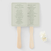 Elegant Zacht Mint Salie Groen Huwelijksprogramma Handwaaier (Voorkant en achterkant)