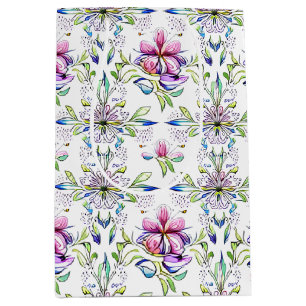 Elegant zacht orchidee bloemmotief - stijlvol medium cadeauzakje