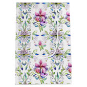 Elegant zacht orchidee bloemmotief - stijlvol medium cadeauzakje (Achterkant)