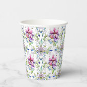 Elegant zacht orchidee bloemmotief - stijlvol papieren bekers (Rechts)
