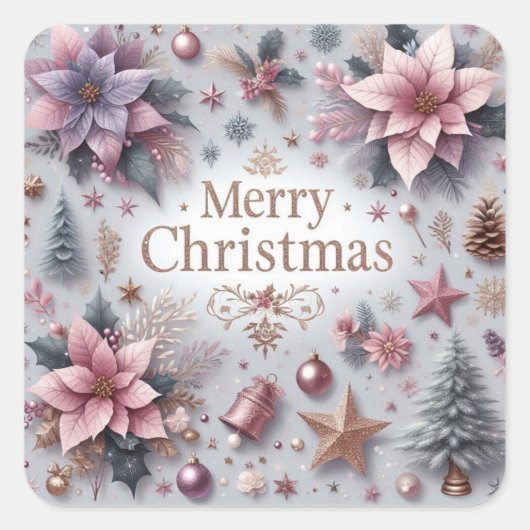 Elegant zacht Paarse Kerst sticker (Voorkant)
