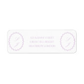 Elegant Zacht Paarse Monogram Bruiloft Etiket (Voorkant)
