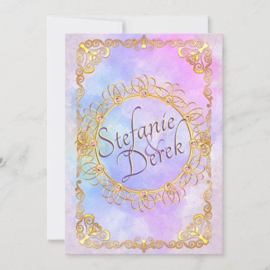 Elegant Zacht Pastel & Goud Aankondiging (Voorkant)