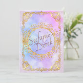 Elegant Zacht Pastel & Goud Aankondiging (Staand voorkant)