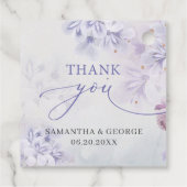 Elegant zacht pastel paarse lentesbloemen bruiloft bedankjes labels (Achterkant)