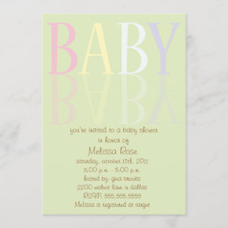 Elegant, zacht Reflection Baby shower nodigt uit Kaart