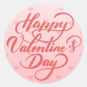 Elegant zacht rood Happy Valentijnsdag Stickers