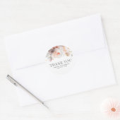 Elegant zacht Roos Bloemen Botanisch Dank u Ronde Sticker (Envelop)