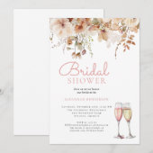 Elegant zacht roze bloemig Vrijgezellenfeest Kaart (Voorkant / Achterkant)