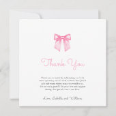 Elegant zacht roze boog Baby shower Bedankkaart (Voorkant)