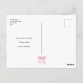 Elegant zacht roze boog Baby shower Dank u Briefkaart (Achterkant)