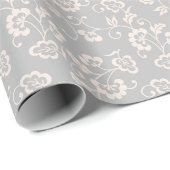 Elegant Zacht Roze Botanisch Bloemmotief Cadeaupapier (Rol Hoek)