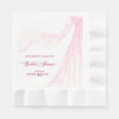 Elegant Zacht Roze Bruidsjurk Vrijgezellenfeest Servet (Voorkant)