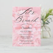 Elegant Zacht Roze Let's Brunch Elk Evenementenfee Kaart (Staand voorkant)