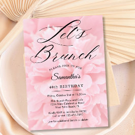Elegant Zacht Roze Let's Brunch Elk Evenementenfee Kaart