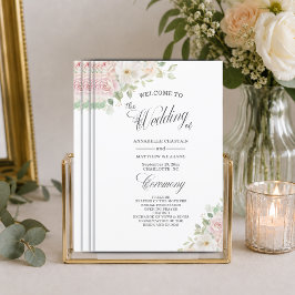 Elegant Zacht Roze Rozen Budget Huwelijksprogramma