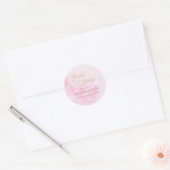 Elegant Zacht Roze Trouwjurk Vrijgezellenfeest Ronde Sticker (Envelop)