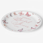 Elegant zacht roze vlinder Vrijgezellenfeest Papieren Bordje (Gekanteld)