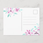 Elegant Zacht Roze Waterverf Bloemen Moederdag Briefkaart (Achterkant)