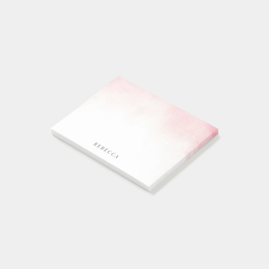 Elegant Zacht Roze Waterverf Was Post-it® Notes (Schuin)