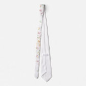 Elegant zacht Sinaasappel Roze Waterverf Wildflowe Stropdas (Achterkant)
