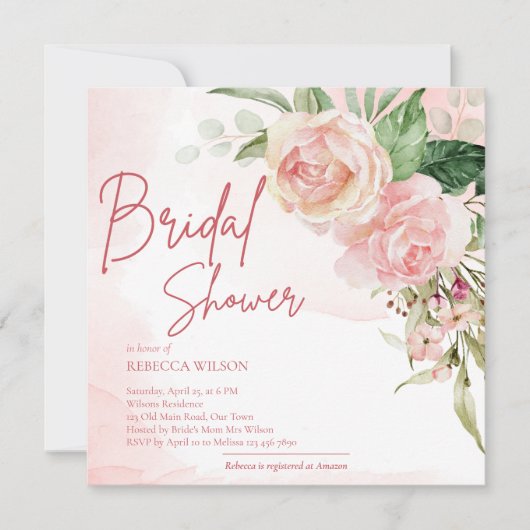 Elegant zacht wazig roze roze vrijgezellenfeest kaart (Voorkant)