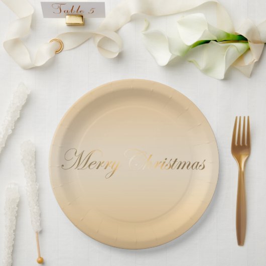Elegant zachte gouden vakantie papieren bordje (Huwelijk)